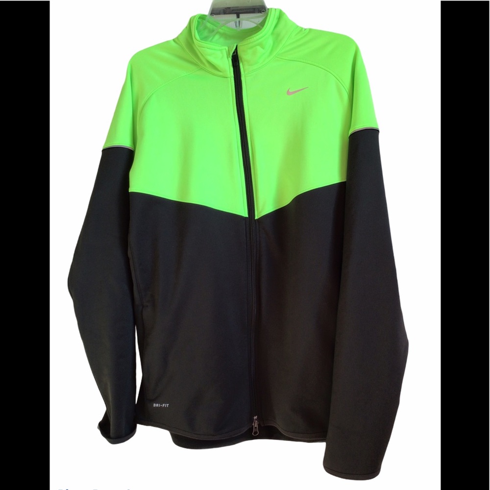 Nike Dri-Fit Lime Green and Black Jacket